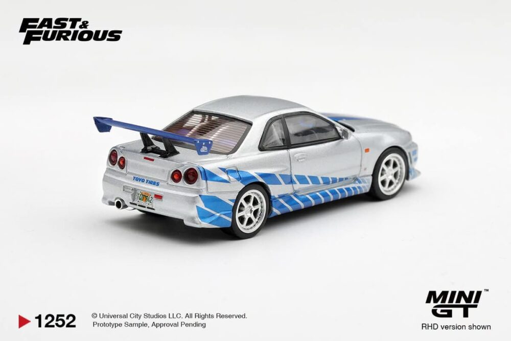 MINI GT Nissan Skyline GT-R (R34) C-West - 2 Fast 2 Furious BLISTER