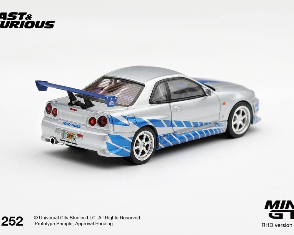MINI GT Nissan Skyline GT-R (R34) C-West - 2 Fast 2 Furious BLISTER