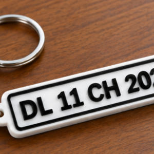 Custom 3D Printed Vehicle Number Keychain